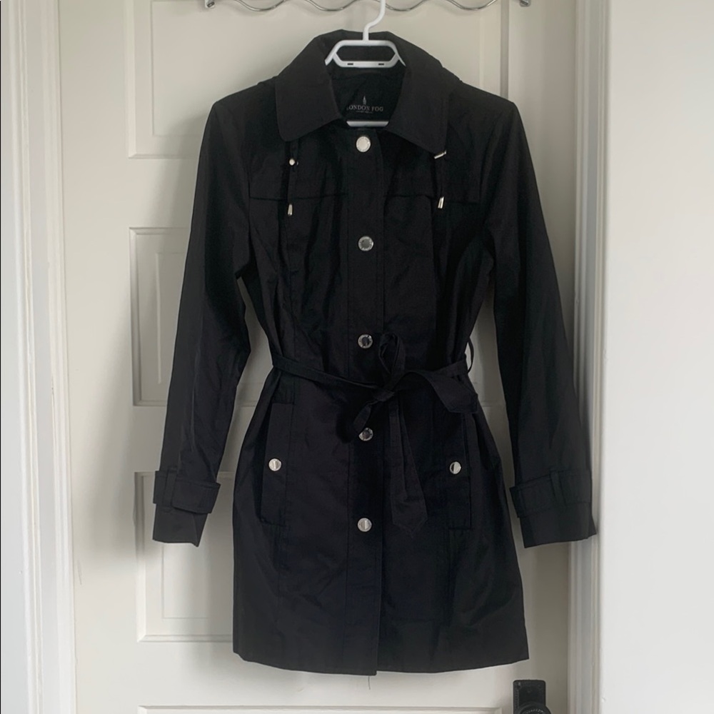 London Fog Women's Black Trench Coat